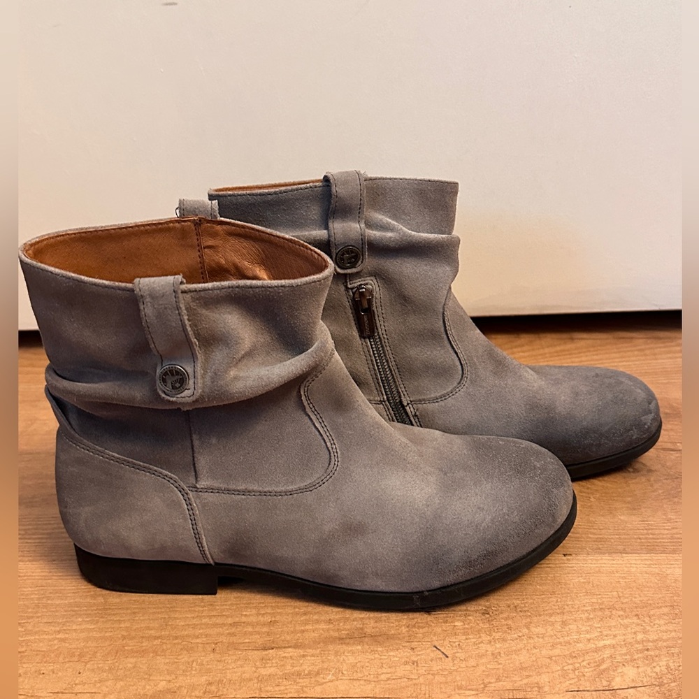 Birkenstock Gray Suede Ankle Boots